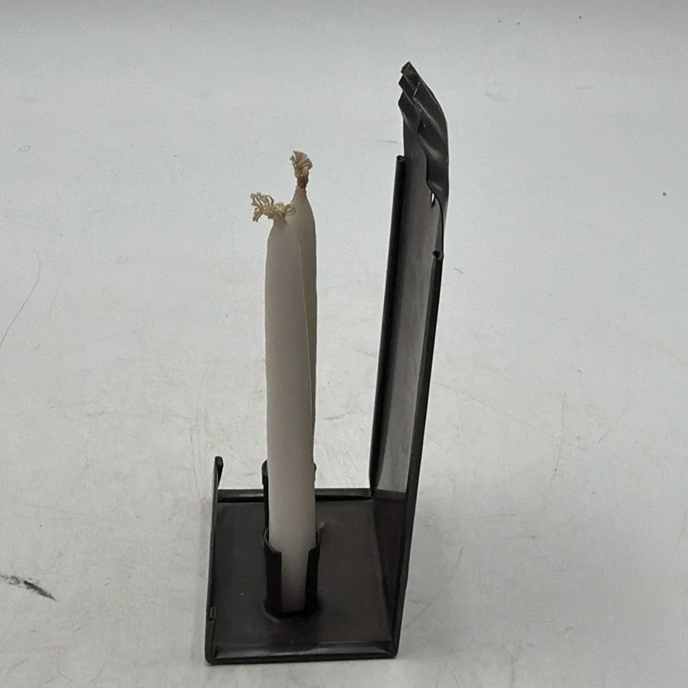 Vintage Two Candle Colonial Style Tin Sconce Wall Hanging Or Table Top Decor